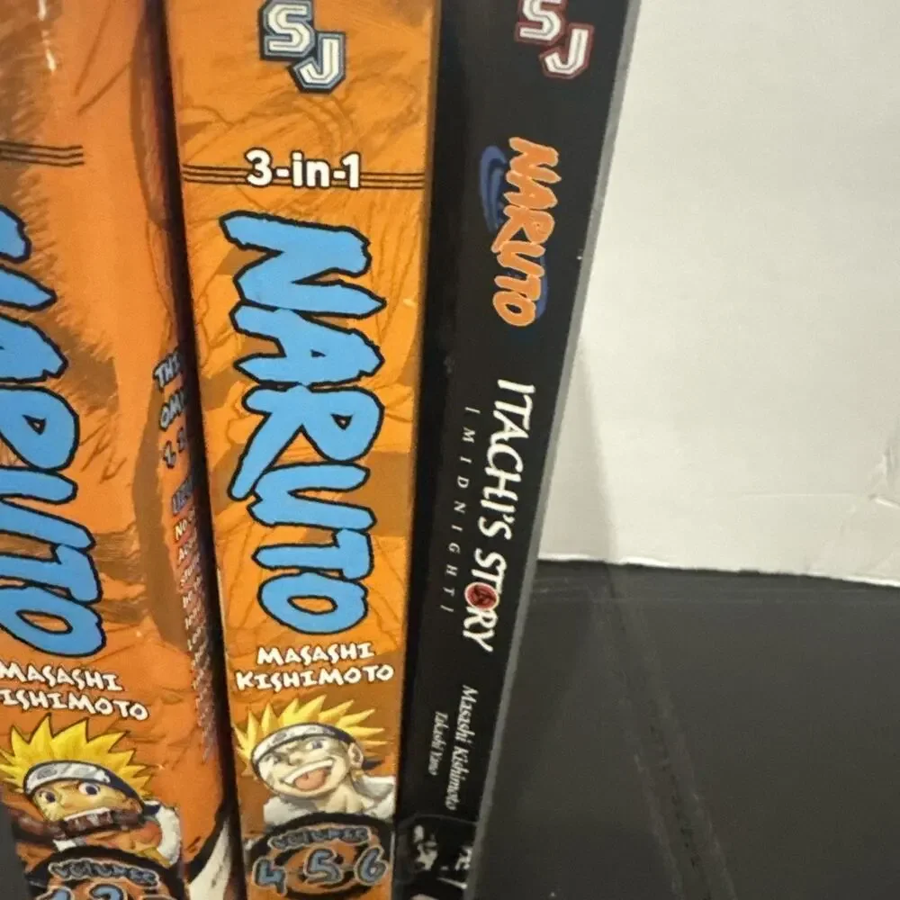 Naruto 3-in-1 Vols 1-6 & Itachi’s Story Midnight Light Novel Manga Viz Set